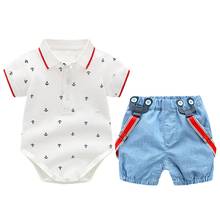 Conjunto de ropa de verano para bebé, ropa de moda para caballero, fiesta de boda para niño de 0 a 18 meses, encantador, primer bautismo 2024 - compra barato