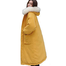 Abrigo largo con forro de algodón 2020 para Mujer, abrigo largo con bolsillo grande, Parka acolchada con capucha, color amarillo, LY18 2024 - compra barato