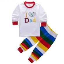 Meninos meninas eu amo mãe e pai pijamas pijamas de algodão roupa de dormir crianças pijamas crianças pijamas de bebê conjuntos 2024 - compre barato