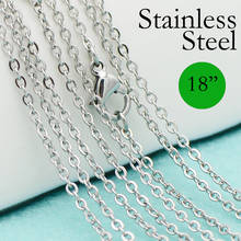 50 pcs - 18 Inch Stainless Steel Necklace, 18 Inch Stainless Steel Chain, Flat Oval Link Chain, 18'' Cable Chain, Plain Chain 2024 - buy cheap