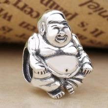 Original Vintage Cute Relax Meditation Buddha Beads Fit 925 Sterling Silver Bead Charm Bracelet Bangle DIY Jewelry 2024 - buy cheap