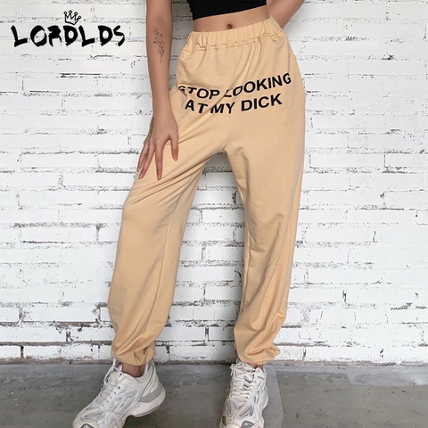 Lordlds Women Stop Looking At My Dick Sweatpants Summer 2020 Ladies Streetwear Hip Hop Trousers Joggers For Woman Buy Cheap In An Online Store With Delivery Price Comparison Specifications Photos And