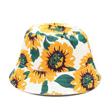 Printed Flower Bucket Hat Double wared Outdoor Sports Hip Hop Cap Men Women Summer Fishing Sun Hat Panama Man Cotton Flat Hats 2024 - buy cheap