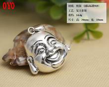 925 Sterling Silver Smile Buddha Head Pendant Jewelry 2024 - buy cheap