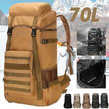 Водонепроницаемый Камуфляжный тактический рюкзак 70 л, армейский рюкзак в стиле милитари для походов и кемпинга, уличная спортивная сумка для альпинизма, трекинга 2024 - купить недорого