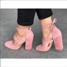 SHOFOO shoes,Beautiful and fashionable women's shoes, suede, about 11cm high-heeled women's shoes, round toe pumps.SIZE:34 -45 2024 - buy cheap