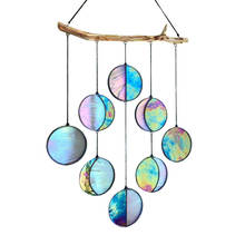 Clear Rainbow Iridized Moon Phase Wall Hanging Stained Glass Moon Phase Wall Decor Home Decoration Celestial Room Decor 2024 - buy cheap