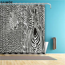 Абстрактная черно-белая леопардовая ткань, набор для душевой занавески, декор для ванной, водостойкая занавеска для ванной, купальный чехол, экран для душа 2024 - купить недорого