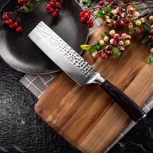 Cuchillo de cocina forjado de acero inoxidable, utensilio de Chef japonés para picar carne, frutas y verduras, rebanador Nakiri 2024 - compra barato