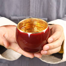 130ml Ceramic Tea Cup 24k Golds Cups Master Tea Bowl Kung Fu Tea Set Collection Creative Teacup Puer Bowls Teacups Vintage Gift 2024 - buy cheap