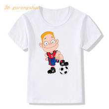 Модная футболка для девочек и мальчиков, мультяшная футболка, летние топы для девочек, футболист, детская одежда, футболки для мальчиков, детские футболки 2024 - купить недорого