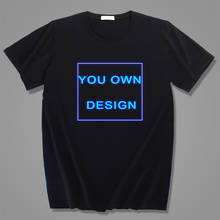 Camiseta azul brillante para hombres y mujeres, camisa de algodón con logotipo de marca de diseño/imagen personalizada, informal, envío directo 2024 - compra barato