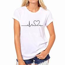 Новинка 2021, женские футболки с принтом Love в стиле Харадзюку, повседневные топы, летняя женская футболка с коротким рукавом, женская одежда 2024 - купить недорого