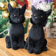 1pc 22cm Simulation Black Dog Plush Toy Creative Realistic Animal Sitting Dog Dolls Stuffed Soft Toys for Children Birthday Gift 2024 - buy cheap
