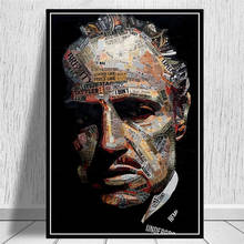 Godfather Newspaper Collage Movie Canvas Painting Posters and Prints Wall Art Picture For Home Cuadros Room Decoration 2024 - buy cheap