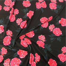 Хорошая эластичная чесаная трикотажная тканевая роза с принтом, вязанная хлопковая ткань для Diy, Детская футболка, швейное платье, одежда 2024 - купить недорого