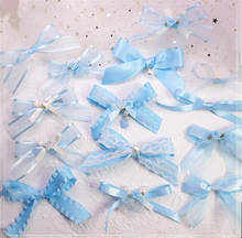 sweet Girl blue  Bowknot Hair clip Lolita Women's Kawaii Hair Pin Headwear Cosplay Side clip B1360 2024 - buy cheap