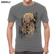 The Monster Wolf Of Nordic Norse Mythology T-Shirt Mens Pure Cotton Odin Valhalla Viking Tshirt Classic Berserk Tees TV T Shirt 2024 - buy cheap