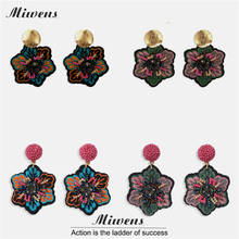 Miwens-pendientes colgantes de flores para mujer, aretes con cuentas de arroz, hechos a mano, varios colores, joyería de fiesta 2024 - compra barato