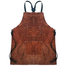 ABSF Outdoor Camping BBQ Apron Thick Leather Unisex Home Kitchen Wear-Resistant Overalls 2024 - buy cheap