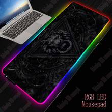 XGZ Лев черный большой RGB игровой коврик для мыши геймерская клавиатура Коврик для мыши светодиодный светильник USB Проводная Нескользящая мышь Мыши для животных 7 ярких цветов 2024 - купить недорого
