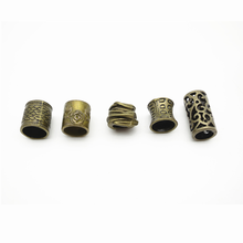 5PCS Antique Brass Hair Braid Dreadlock Beads rings tube Viking Rune beard beads DIY Hair Styling Accessories 2024 - buy cheap