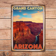 Grand Canyon Arizona Metal Tin Sign Metal Sign Home Room Wall Decor Retro Vintage Style Travel Poster 2024 - buy cheap