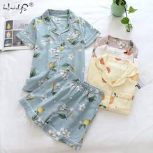Summer Pijama Japanese simple short pyjamas women 100% cotton short sleeves ladies pajama sets shorts Cute cartoon sleepwear 2024 - buy cheap