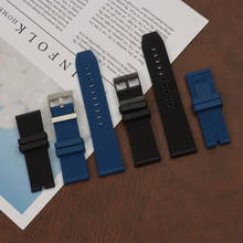 Pulseira de relógio de silicone 24mm, pulseira para relógio de borracha preta esportivo à prova d'água para reposição de relógio, acessórios de relógio 2024 - compre barato
