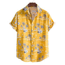 Mens Floral Print Beach Shirts Hawaiian Aloha Shirt Men 2021 Summer New Short Sleeve Shirt Men Clothing Camisa Hawaiana Hombre 2024 - buy cheap