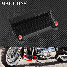 Adaptador de refrigerador de óleo da motocicleta dispositivo de refrigeração radiador para harley touring rua estrada glide rei flhr electra glide 09-2016 2024 - compre barato