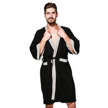 Plus tamanho algodão masculino roupão estrela hotéis vestido de estilo japonês quimono homem waffle spa sauna casaco roupão de noite 2024 - compre barato