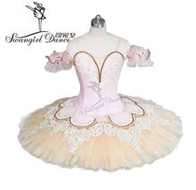 Tutú de ballet profesional para niñas, tutú rosa y beige, ropa de Bella Durmiente para adultos, tutut9044c 2024 - compra barato