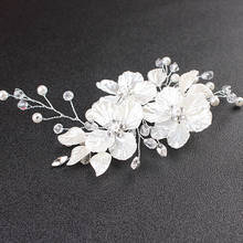 Bridal Crystal Pearl Flower Hair Clip Floral Style Barrette Bride Hair Jewelry Bridesmaid Wedding Hair Accessories 2024 - buy cheap