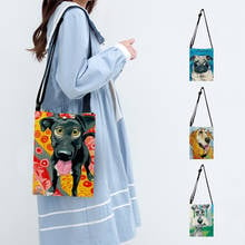 Oil Painting Greyhound Black Dog Print Tote Handbag Purse Women Casual Messenger Bags Small Crossbody Shoulder Bags Phone Pouch 2024 - buy cheap