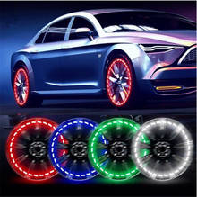 2pc Car Waterproof Solar Energy Wheel Light Decorative Flashing Colorful LED Tire Light Gas Nozzle Cap Motion Sensors 2024 - buy cheap
