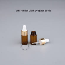 100pcs/lot Wholesale 3ml Amber Glass Dropper Bottle Jar With Pipette Cosmetic Vial Mini Perfume Essential Oil sample Case 2024 - buy cheap