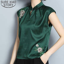 Blusa verde bordada para Mujer, camisa De talla grande, 2021 50, 4230 2024 - compra barato