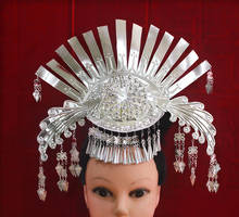 Miao Silver Hair Stick Hairpin chinese minority dancer Hair Accessories festival stage performance headwear halloween cosplay 2024 - buy cheap