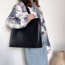 Bolsa de mão de couro feminina, bolsa grande de alta qualidade casual, bolsa de mão preta, sacola de bagagem, marca famosa, bolsa de ombro para mulheres 2024 - compre barato
