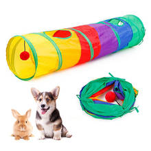 Extra Long Fun Pet Tunnel Cat Play Rainbow Tunnel Brown Foldable 2 Hole Cat Tunnel Kitten Toy Bulk Toy Rabbit Tunnel Cat Hole 2024 - buy cheap