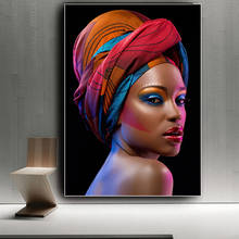 Black and Gold Sexy Lips Nude African Art Woman Oil Painting on Canvas Cuadros Posters and Prints Wall Picture for Living Room 2024 - buy cheap