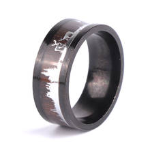 Classic Male Ring Wedding Band Wood Inlay Deer Stag Silhouette Ring Wooden Ornament Deer Circle Christmas Gift For Men 2024 - buy cheap