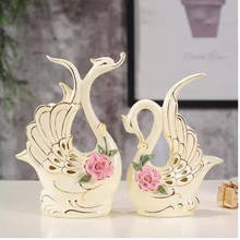 Modern ceramic decorative crafts, European wedding gifts, creative home desktop ornaments, rabbits, swans, elephants, chickens 2024 - buy cheap