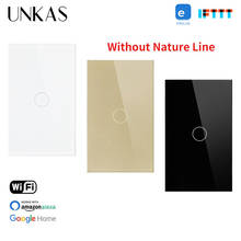 UNKAS-Interruptor táctil de pared para teléfono móvil, pulsador de pared estándar US, Control por aplicación Ewelink, WIFI 2024 - compra barato