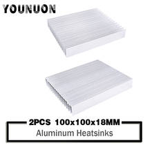 2Pcs YOUNUON 100x100x18mm radiator Aluminum heatsink Extruded heat sink 20-50W LED Electronic heat dissipation cooler cooling 2024 - buy cheap