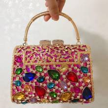 Sparkling Women colorful Purses Evening Bags Bridal Diamond Handbags Wedding Party Rhinestones Floral Clutch Bag handbags clutch 2024 - buy cheap