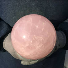 Esfera curativa de cristal, esfera mágica de cuarzo rosa Natural de gran tamaño 2024 - compra barato