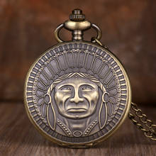 Antique Retro Old Man Design Quartz Pocket Watch Bronze Pendant Necklace Chain Best Gifts for Men Women Fob  Pocket Watch 2024 - buy cheap