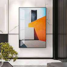 Pintura de arte abstrata moderna em tela laranja, para sala de estar, quarto, cartazes e impressões, poster de parede, decoração de casa 2024 - compre barato